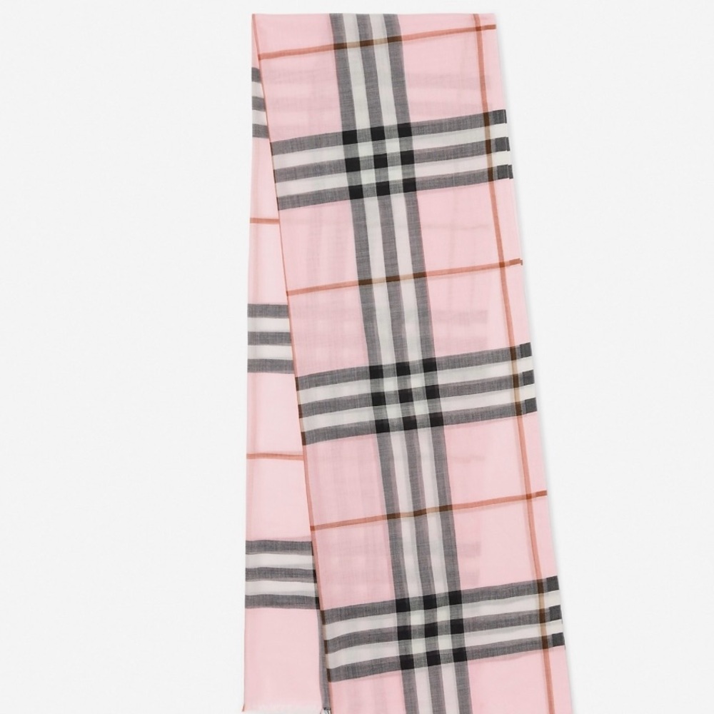 Burberry Check Lightweight Wool Silk Scarf